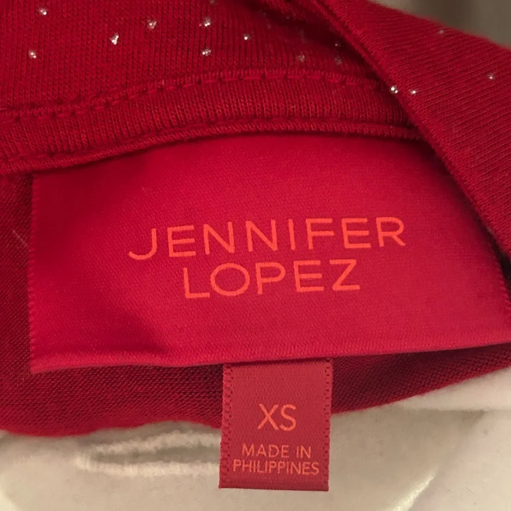 ❤️Jennifer Lopez Red Embellished Tunic Top- XS - Picture 5 of 7